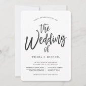 Tanzskript Black|White Wedding Stripe Back Einladung (Vorderseite)