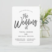 Tanzskript Minimalistisch Hochzeit Einladung (Stehend Vorderseite)