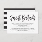 Tanzskript schwarz | Weiß | Details der Gäste Einladung (Vorne/Hinten)