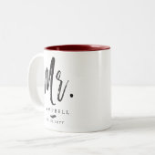 Tanzskripte Schreiben von Mr. und Mrs. Zweifarbige Tasse (Vorderseite Links)