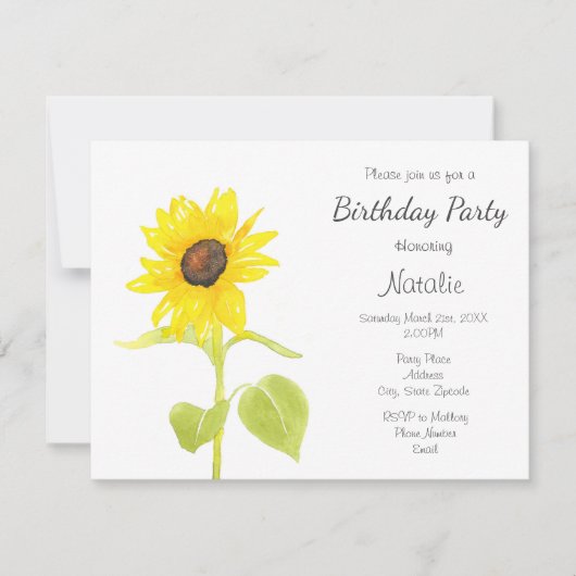 Tanzsonnenblume Einladung (Vorderseite)