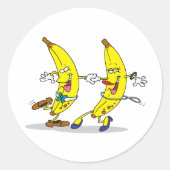 Tanzsticker für Bananen Runder Aufkleber (Vorderseite)
