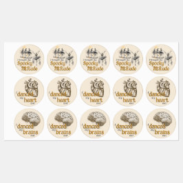 Tanzsticker für Skelette Hallowe'en Participation Etiketten