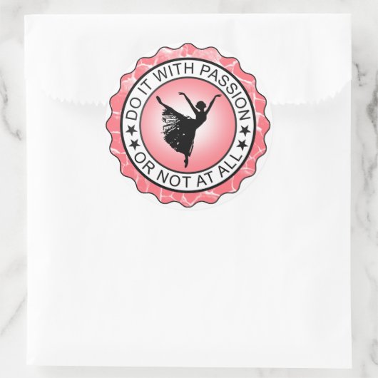 TANZSTICKER RUNDER AUFKLEBER (Tasche)