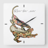 Tanzstil für immer quadratische wanduhr (Vorderseite)