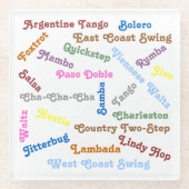 Tanzstile Glasuntersetzer (Vorderseite)