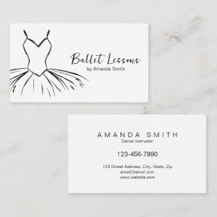 Tanzstudio in Schwarzweiß Visitenkarte