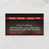 Tanzstudio, Instruktor, Tänzer, Visitenkarte (Rückseite)