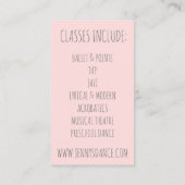 Tanzstudio Lehrer Pink Ballett Ballettschuh Baller Visitenkarte (Rückseite)