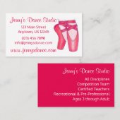 Tanzstudio Lehrer Rosa Ballett Pointe Toe Shoe Visitenkarte (Vorne/Hinten)