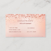 Tanzstudio Rose Gold Rosa Glitzer Logo Visitenkarte (Rückseite)