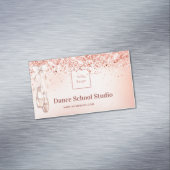 Tanzstudio Rose Gold Rosa Logo Magnetische Visitenkarte (Beispiel)