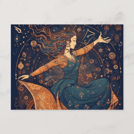 Tanzstuhl Frau Postkarte (Vorderseite)