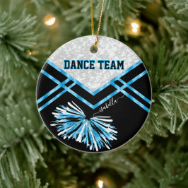 Tanzteam Black, White und Baby Blue Keramik Ornament