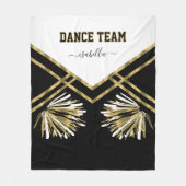 Tanzteam Schwarz, Weiß und Gold Fleece Blanken (Vorderseite)