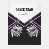 Tanzteam Schwarz, Weiß und Lila Fleece Blankon (Vorderseite)