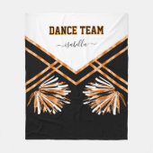 Tanzteam Schwarz, Weiß und Orange Fleecedecke (Vorderseite)