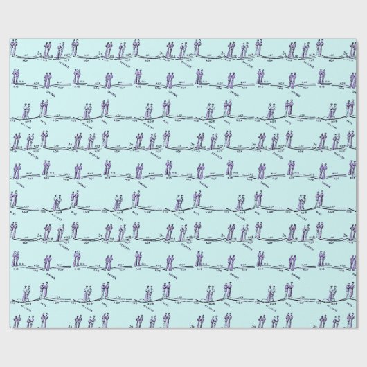 Tanzunterricht Geschenkpapier (Blau) (Flach)