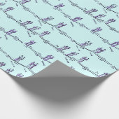 Tanzunterricht Geschenkpapier (Blau) (Ecke)