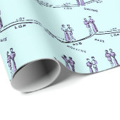 Tanzunterricht Geschenkpapier (Blau) (Rolleneckpunkt)