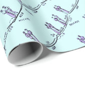 Tanzunterricht Geschenkpapier (Blau) (Rolleneckpunkt)