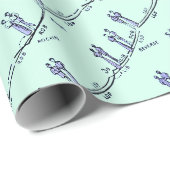 Tanzunterricht Geschenkpapier (Grün) (Rolleneckpunkt)