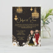 Tanzvorlage für indische Pärchen mit schicken Empf Einladung (Stehend Vorderseite)