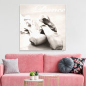 Tanzvorlage für Sepia Ballet Slipper Pointe Shoes Leinwanddruck (Insitu (Wohnzimmer))