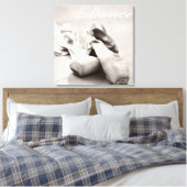 Tanzvorlage für Sepia Ballet Slipper Pointe Shoes Leinwanddruck (Insitu (Schlafzimmer))