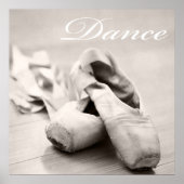 Tanzvorlage für Sepia Ballet Slipper Pointe Shoes Poster (Vorne)