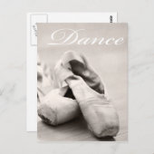 Tanzvorlage für Sepia Ballet Slipper Pointe Shoes Postkarte (Vorne/Hinten)