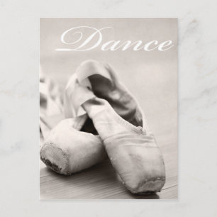 Tanzvorlage für Sepia Ballet Slipper Pointe Shoes Postkarte