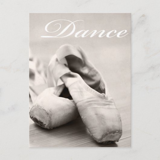 Tanzvorlage für Sepia Ballet Slipper Pointe Shoes Postkarte (Vorderseite)