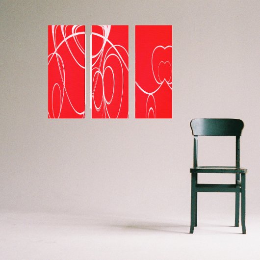 Tanzzirkel in rot-weißer Leinwand