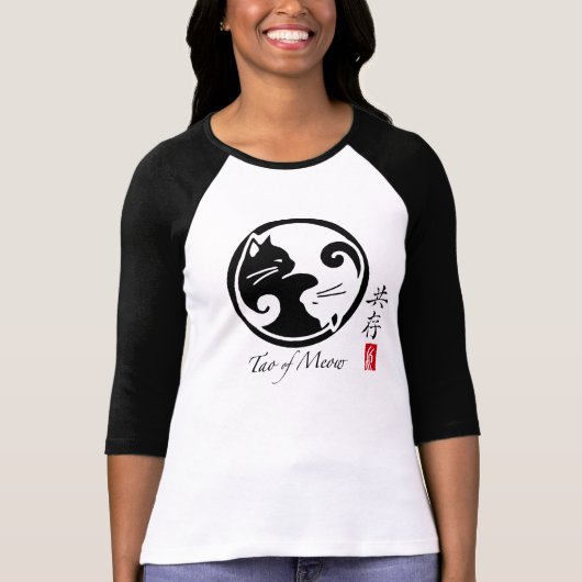 Tao der Raglan-des T - Shirt der Meow-Frauen (Vorderseite)