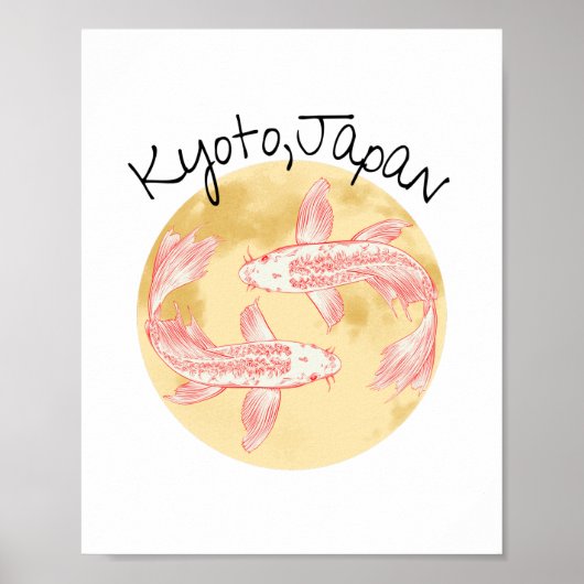 Tao Feng Shui Koi - Golden Earth - Kyoto, Japan Poster (Vorne)
