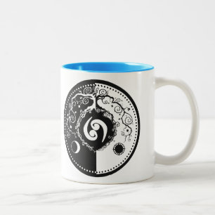 Tao inspirierte Baum des Leben-Entwurfs für Krebs Zweifarbige Tasse