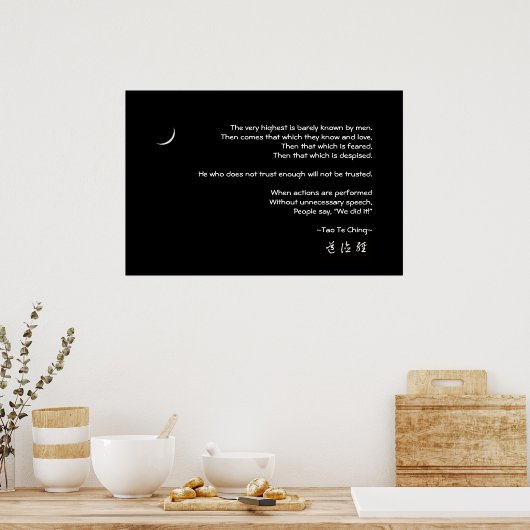 Tao Te Ching No.8 Poster (Küche)