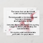 Tao Te Ching wird Ihr Leben verändern Postkarte (Vorne/Hinten)