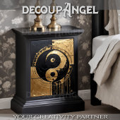 TAO Yin und Yang Gold und Black-Decoupage- Seidenpapier