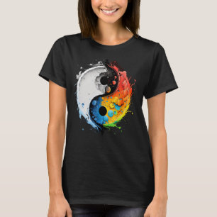 Taoismus Yin Yang Splash über Zen Taijitu Yin T-Shirt