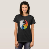 Taoismus Yin Yang Splash über Zen Taijitu Yin T-Shirt (Vorne ganz)