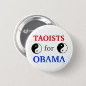 Taoists für Knopf Obama 2012 Button (Vorne & Hinten)