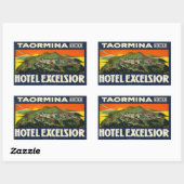Taorimina Sicily Hotel Excelsior Rechteckiger Aufkleber (Blatt)