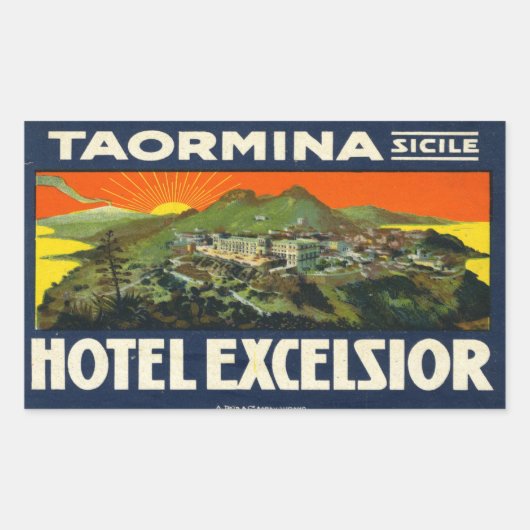 Taorimina Sicily Hotel Excelsior Rechteckiger Aufkleber (Vorderseite)