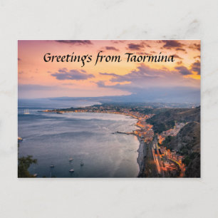 Taormina bei der Abendkarte Postkarte