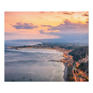 Taormina, Dusk Foto Print