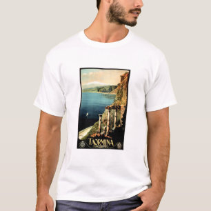 TAORMINA ITALIA Sizilien Altes Italien ENIT Reise T-Shirt