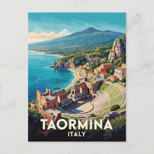 Taormina Italien Griechisches Theater Reise Szene Postkarte