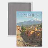 Taormina Italien Monte Etna Magnet (Vorderseite/Rückseite)
